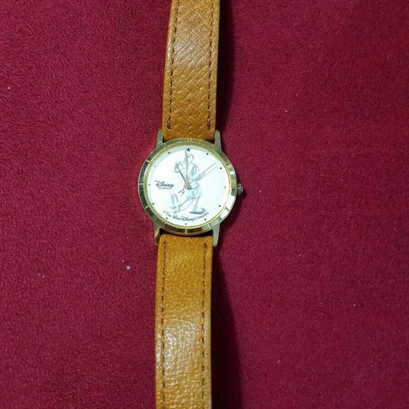 Disney Accessories - Walt Disney Co Quartz Mickey Brown Leather Band